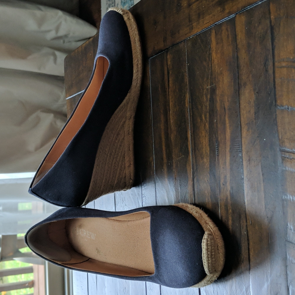 J Crew Navy Espadrilles size 9